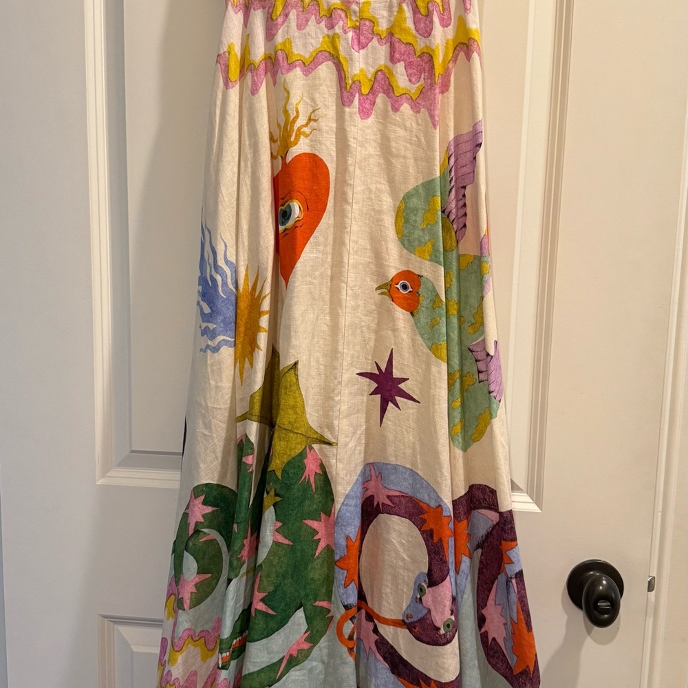 Alemais Resort-Ready Orange Green A-Line Maxi